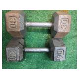 A Pair of 30 Lb Metal Hex Dumbbell ( Used)