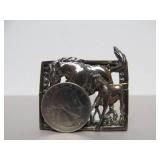 Sculptural Sterling Silver Horse Brooch & Brooch Pendant