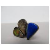 Signed Sterling Silver & Lapis Modernist Brooch by Jewelry Designers Glanzer & Klassen