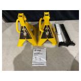 YELLOW JACKET Jack Stands 6 Ton with Double Locking and Large Foot Base for Lifting SUVS, Heavy Duty Steel, 13000 lb Capacity, 1 Pair, Yellow