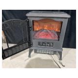 Mainstays 2-Setting 3D Electric Stove Heater with Life-like Flame, Black