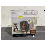 Mainstays 2-Setting 3D Electric Stove Heater with Life-like Flame, Black