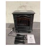 Mainstays 2-Setting 3D Electric Stove Heater with Life-like Flame, Black