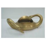 brass double goose planter