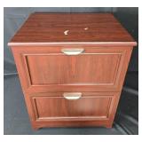 Two-Drawer Wood File Cabinet in Cherry Finish