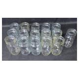 Set of 19 Glass Canning Jars for Preserving and Storage