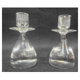 Crystal Glassware Set including Carafe, Bowl, and Candle Holders