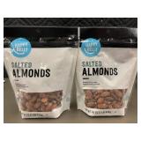 2 Bags of Happy Belly Salted Almonds, 16 oz Each, Roasted & Sea Salted