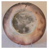 Mauve & Charcoal Pottery Platter / Wall Decor