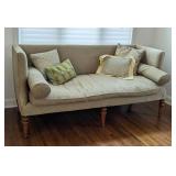 Vintage Sage Upholstered Settee