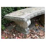 Pair of Curved Cement Garden Benches