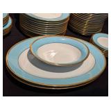 J. Seignolles Limoges France Teal Montreuil Dish Set