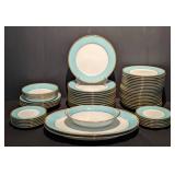 J. Seignolles Limoges France Teal Montreuil Dish Set