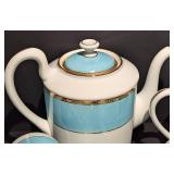 J. Seignolles Limoges France Teal Montreuil Tea Set