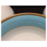 Three J. Seignolles Limoges France Teal Serving Bowls