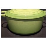 Le Creuset Lime Green Enamel Cast Iron Dutch Oven