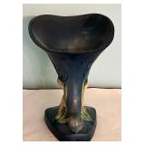 Vintage Roseville Zephyr Lily Blue 1946 Mid Century Modern Pottery Cornucopia Vase