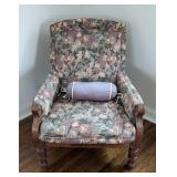 Custom Floral Upholstered Armchair