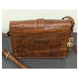 Dooney and Bourke Brown Crocodile Print Leather Handbag