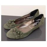 Butter Green Italian Suede Flats