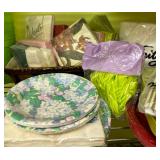 Party Items for Many Occasions with Plates, Napkins, Rectangle Tray, Plastic Utensils and More