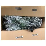 Home Accents Holiday 7.5 ft. Pre-Lit LED Alta Fraser  Fraser Fir Flocked Artificial Christmas Tree T9 Customer Returns See Pictures