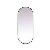 Timeless Home 30 in. W x 72 in. H x Modern Metal Framed Oval Black Mirror  Customer Returns See Pictures