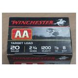 25 Winchester AA 20 Gauge 2-3/4" 8 Shot Shotshells