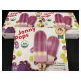 B - Jonny Pops Organic Grape Frozen Treats - 3 boxes 8 Pops per Box, Best by 01/2024