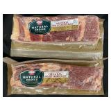 I - Two Packs of Natural Choice Thick Cut Uncured Bacon - Total  2lbs 8oz