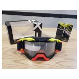 FXR Maverick YOUTH SNO googles - Ignition multi color with clear lens and 2 Castle Black Thermatex Balaclavas