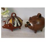 Vintage Collection…Four Pig Piggy Banks and a Frog…