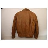 Vintage Ladies Cougar International Camel Suede Leather Satin-Lined Zipper Snap Jacket Coat