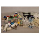 Sewing Quilting Accessories...Thread, Bobbins, Elastic Binding, Velcro Etc