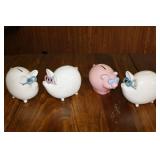 Collectible Vintage Pig Piggy Banks w/Eye Glasses...