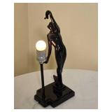 Contemporary Porcelain Statuette Accent Lamp - Feminine Silhoutte