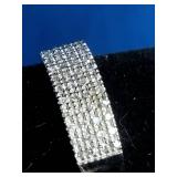 New! Diamore Sterling Silver 1/4 ct tw Diamond 4-Row Band, Size 9