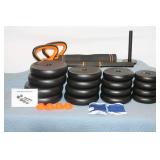 Adjustable Dumbbell Set with Kettlebell Handle - 70 lbs Total Weight