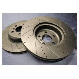 SET OF 2 - DFC 633-31130R &  633-31130L - Premium Drilled And Slotted Rear Passenger Side Brake Rotor