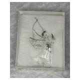 Silver Plated lining Glass Angel Ornament