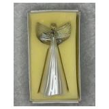 Silver lined Glass Angel Ornament Large