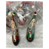 Bag of Wood Santa Shaker Ornaments