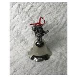 2005 SilverPlated Santa Bell Christmas Ornament