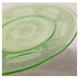 Vintage Green Depression Custard Bowls & Dessert Plates