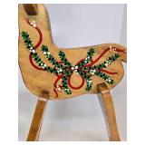 Set of 2 Vintage Handmade Wooden Reindeer Christmas Décor