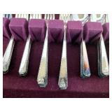 Antique PRESTIGE Silver Plate Flatware in Wood Box