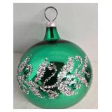 European Style Glass Mouth Blown Ornaments including Ribbon Candy and Frog - Qty 7