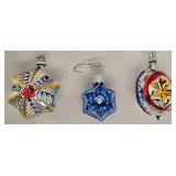 3 Glass Christmas Ornaments & Pack of Santa