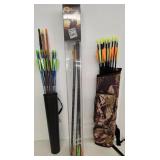 Lot of Bows, Arrows & Quivers for Hunting and Target Practicing