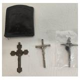 Vintage STERLING SILVER Crucifix Pendants - Qty 7